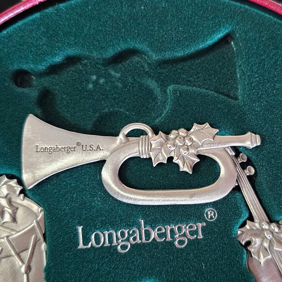Longaberger 2003 Sounds of  the Season Pewter Musical Instrument Ornaments - Picture 2 of 5